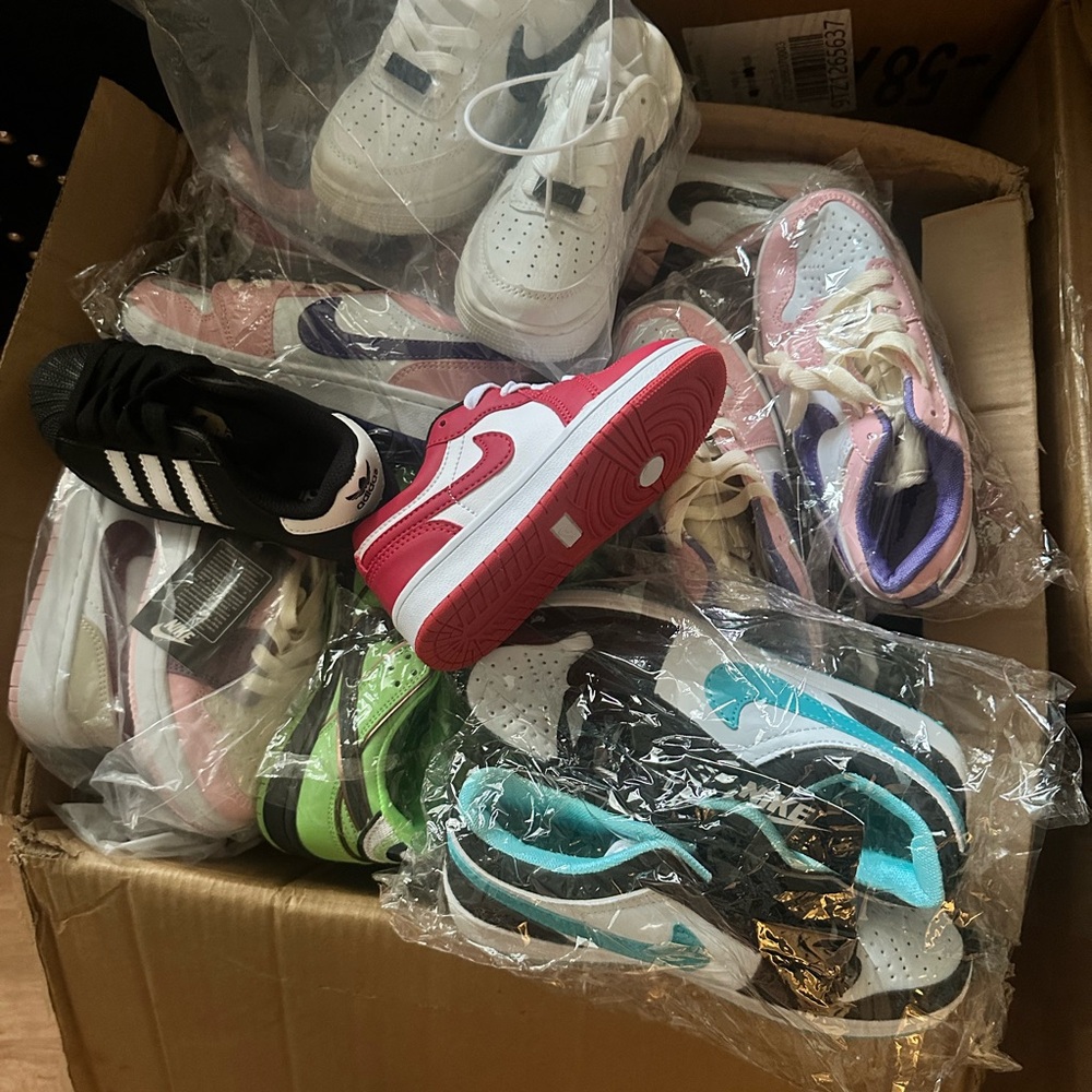 Kids Nike Red & White Low-Top Sneakers - Casual Everyday Play Shoes